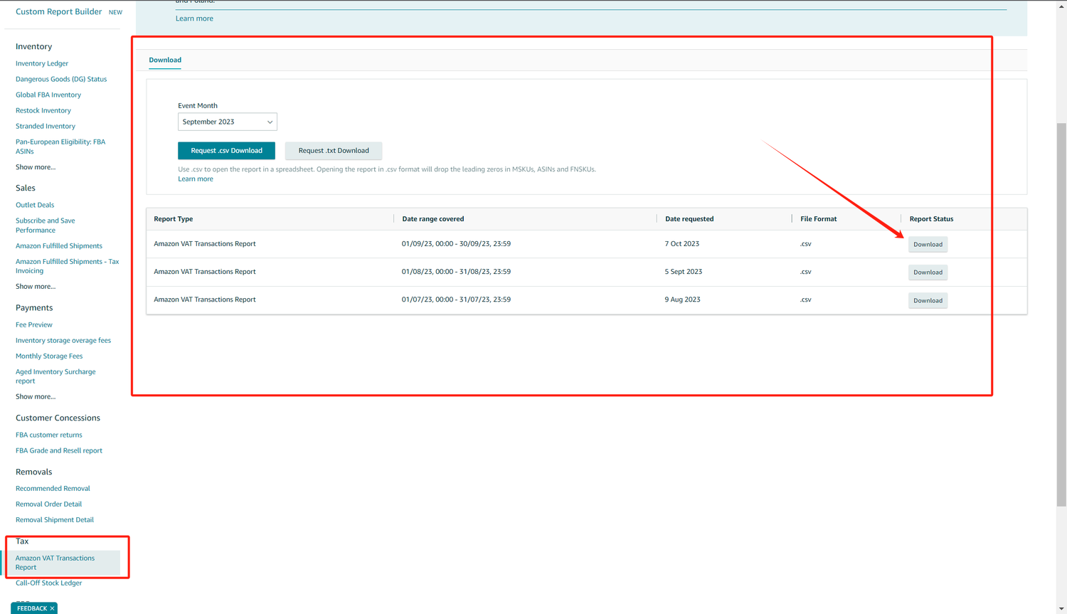 Amazon VAT Transactions Report