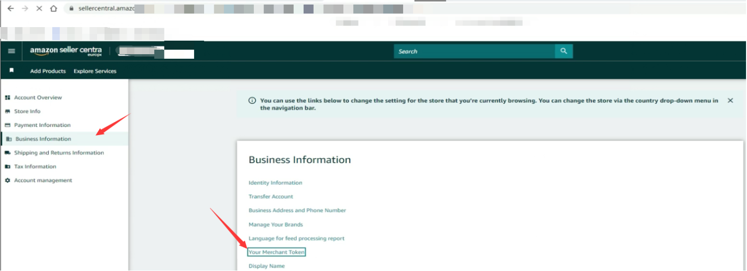 【Business&nbsp;Information】 >&nbsp;【Your&nbsp;Merchant&nbsp;Token】